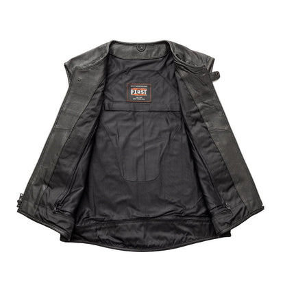 Raceway - Men's Motorcycle Perforated Leather Vest Men's Perforated Leather Vest Vests