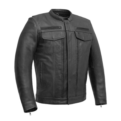 Raider Men's Motorcycle Leather Jacket Men's Leather Jacket Jackets Black S