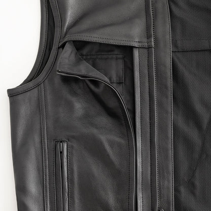 Rampage - Men's Motorcycle Leather Vest Men's Leather Vest Vests