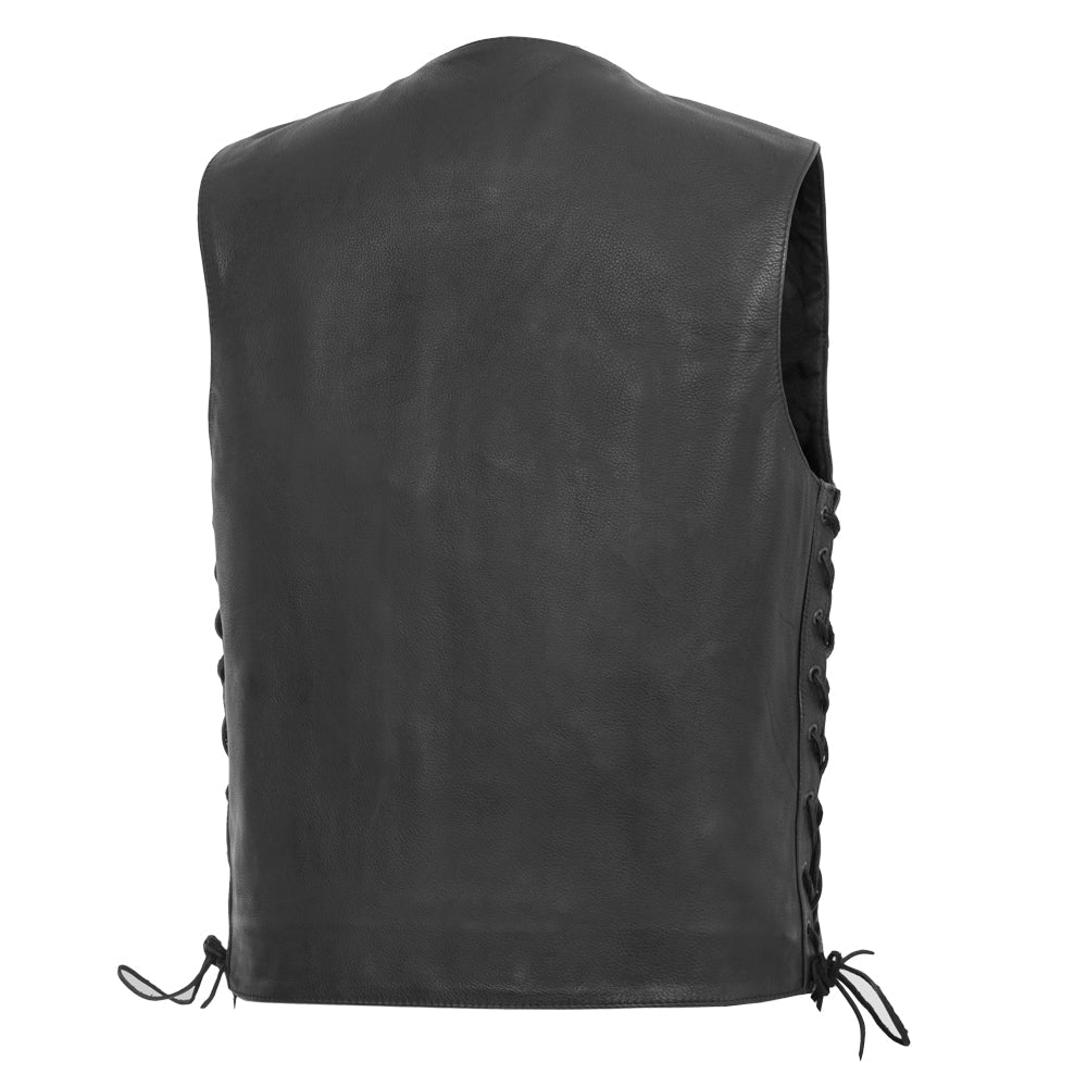 Rancher - Men's Motorcycle Western Style Leather Vest Men's Leather Vest Vests