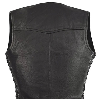 Raven Women's Motorcycle Leather Vest Women's Leather Vest Vests