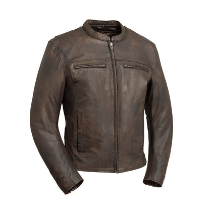 Rocky Men's Motorcycle Leather Jacket Men's Leather Jacket Jackets Brown S