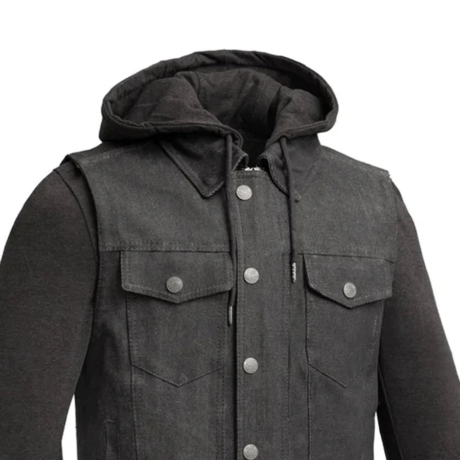Rook - Men's Motorcycle Denim Vest Men's Denim Vest Vests