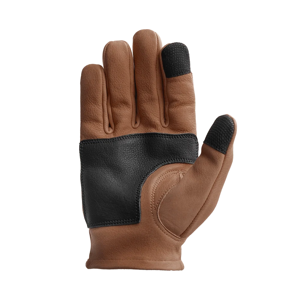 Roper DBL Palm Men's Motorcycle Leather Gloves Men's Gloves Accessories Black Brown XS