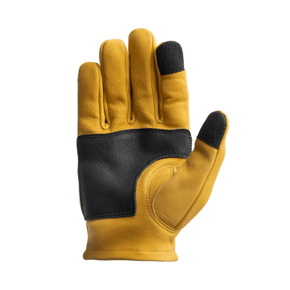 Roper DBL Palm Men's Motorcycle Leather Gloves Men's Gloves Accessories Black Yellow XS