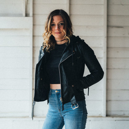 Ryman - Women's Motorcycle Leather Jacket Women's Leather Jacket Jackets