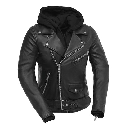 Ryman - Women's Motorcycle Leather Jacket Women's Leather Jacket Jackets Black XS