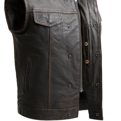 Sharp Shooter Men's Motorcycle Leather Vest Men's Leather Vest Vests