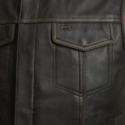 Sharp Shooter Men's Motorcycle Leather Vest Men's Leather Vest Vests