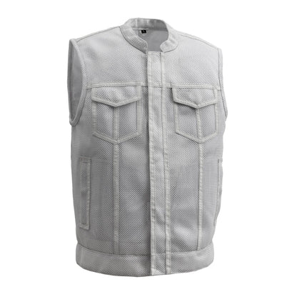 Sharp Shooter Moto Mesh Men's Motorcycle Vest Men's Moto Mesh Vest Vests White S