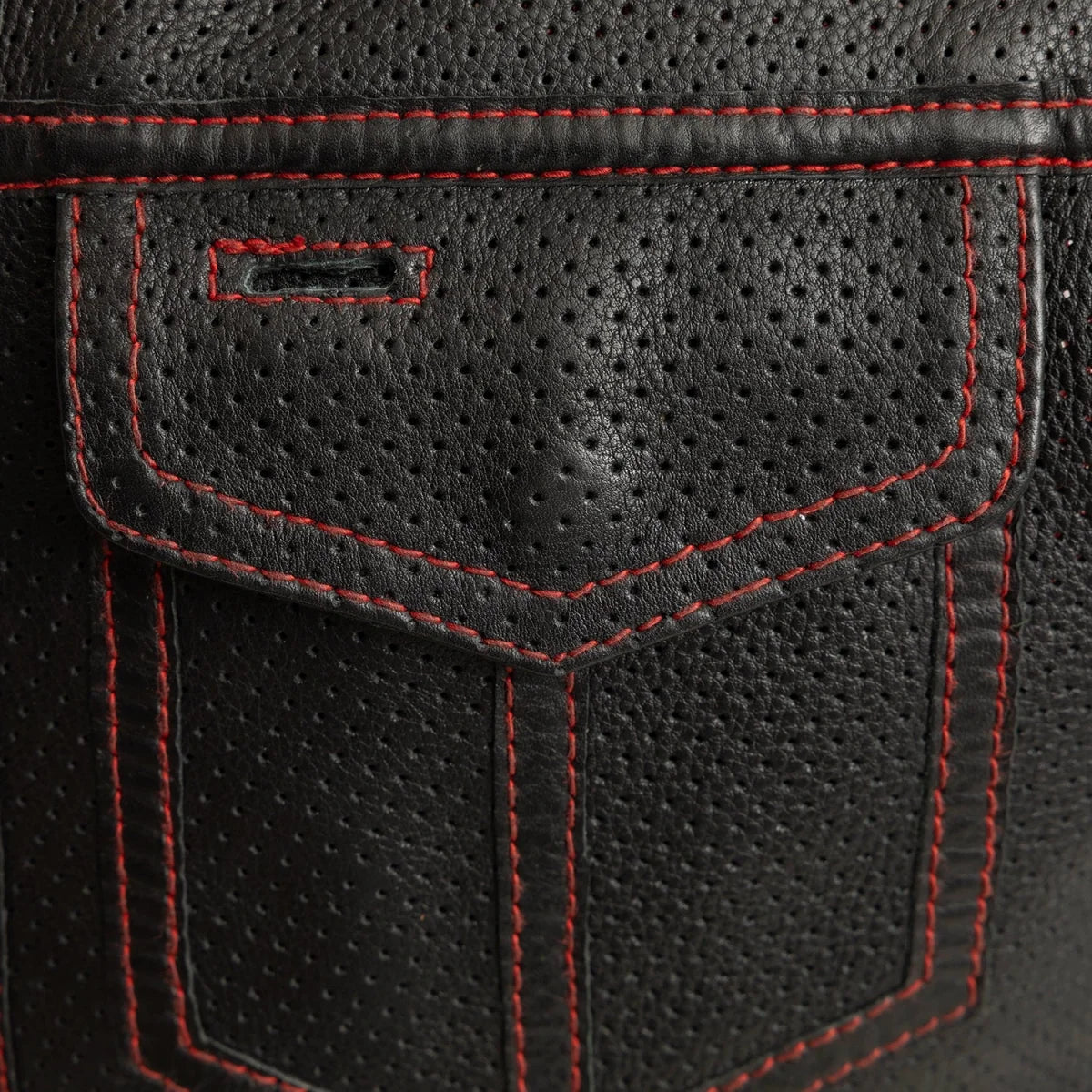 Sharp Shooter Perforated Men's Motorcycle Leather Vest Men's Perforated Leather Vest Vests