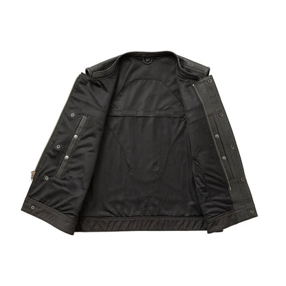Sharp Shooter Perforated Men's Motorcycle Leather Vest Men's Perforated Leather Vest Vests
