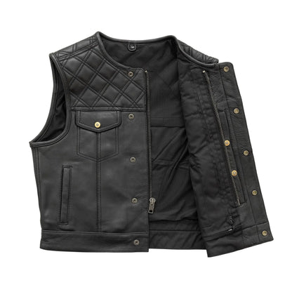 Shell Shock Men's Motorcycle Leather Vest (limited edition) Men's Leather Vest Vests