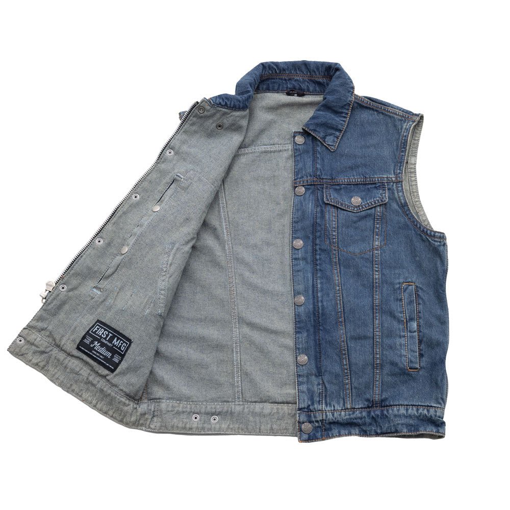 Showdown Motorcycle Lightweight Denim Vest Men's Denim Vest Vests