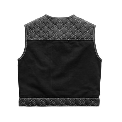 Stinger - Men's Club Style Leather/Canvas Vest (Limited Edition) Factory Customs First Manufacturing Company   