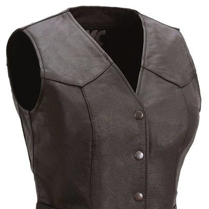 Sweet Sienna Women's Motorcycle Leather Vest Women's Leather Vest Vests