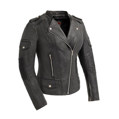 Tantrum - Women's Motorcycle Leather Jacket Women's Leather Jacket Jackets Black XXS