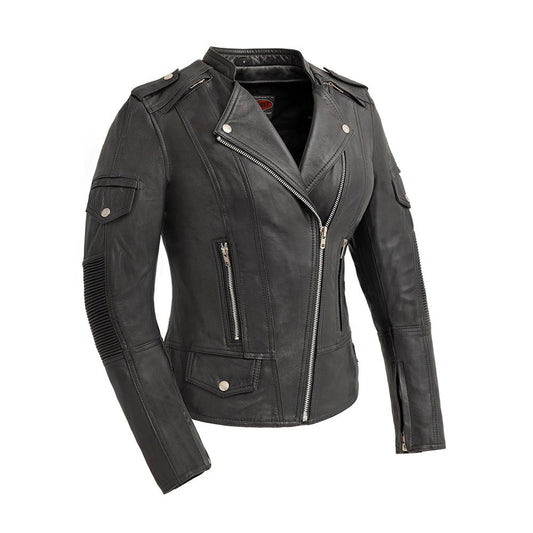 Tantrum - Women's Motorcycle Leather Jacket Women's Leather Jacket Jackets Black XXS