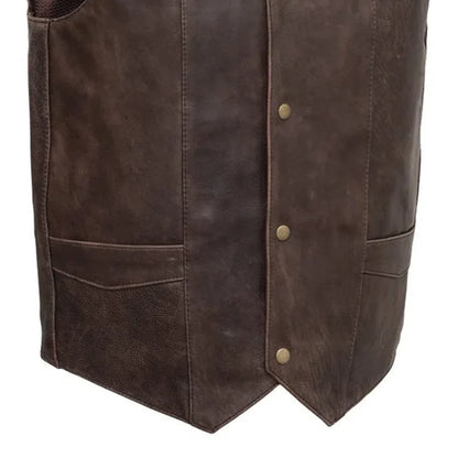 Texan Men's Motorcycle Western Style Leather Vest Men's Western Vest Vests