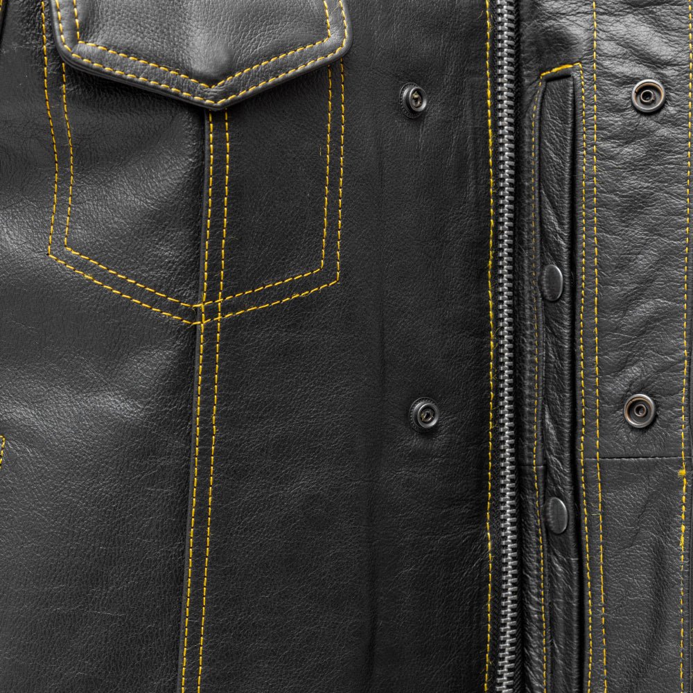 The Cut Men's Motorcycle Leather Vest, Multiple Color Options Men's Leather Vest Vests