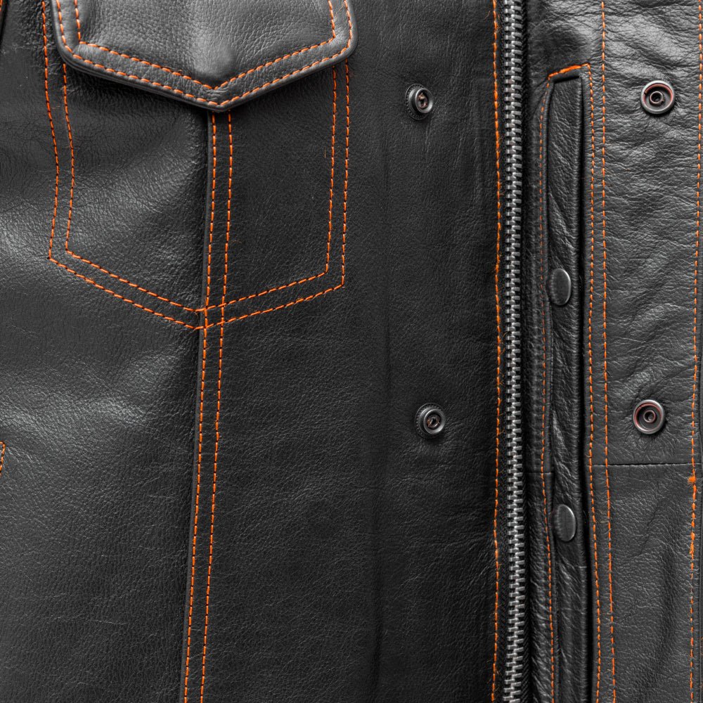 The Cut Men's Motorcycle Leather Vest, Multiple Color Options Men's Leather Vest Vests
