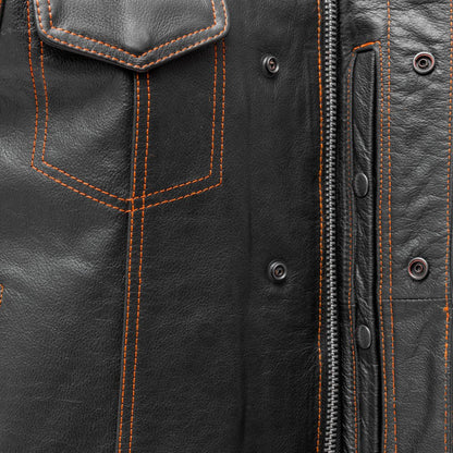 The Cut Men's Motorcycle Leather Vest, Multiple Color Options Men's Leather Vest Vests