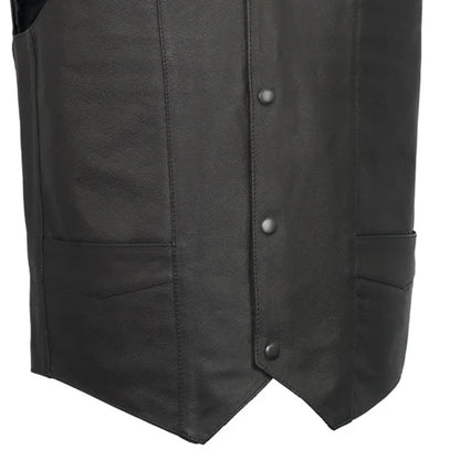 Top Shot Men's Motorcycle Western Style Leather Vest Men's Western Vest Vests