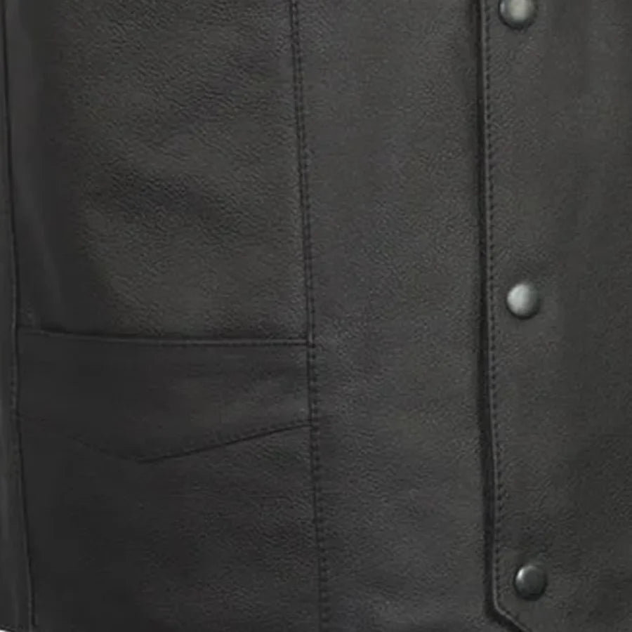 Top Shot Men's Motorcycle Western Style Leather Vest Men's Western Vest Vests