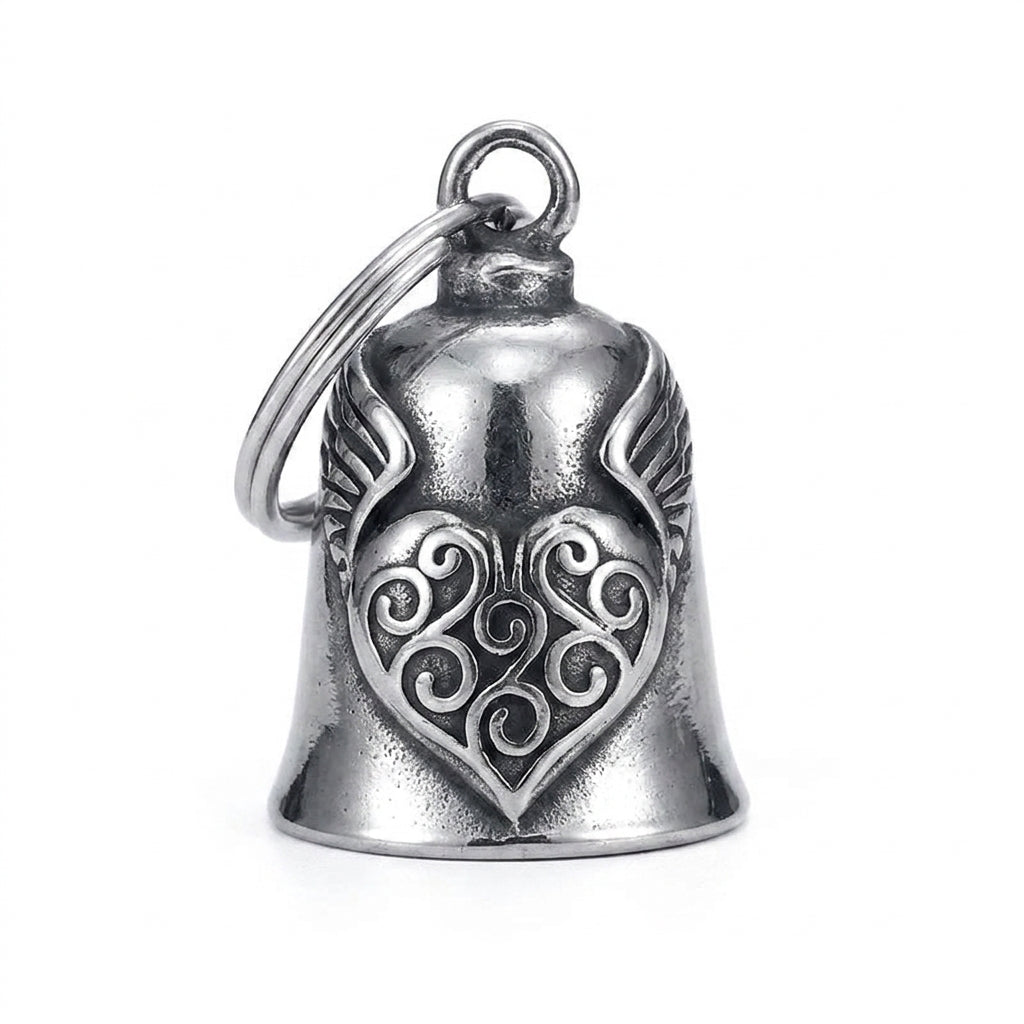 Motorcycle Accessory - Heart Wing Motorcycle Bell Pendant Heart Lucky