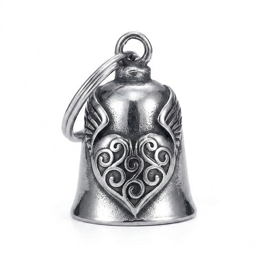 Motorcycle Accessory - Heart Wing Motorcycle Bell Pendant Heart Lucky