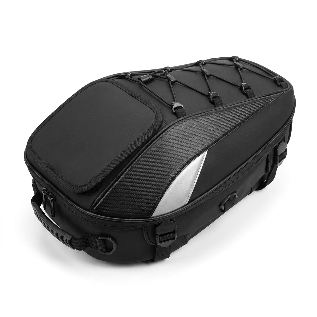 Leather Motorcycle Bag - Motorcycle Tail Bag Rear Seat Bag Waterproof