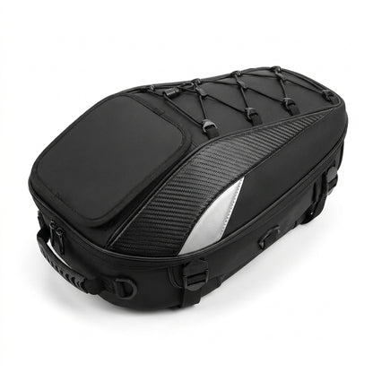 Leather Motorcycle Bag - Motorcycle Tail Bag Rear Seat Bag Waterproof