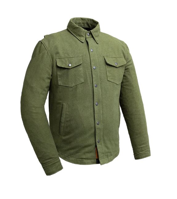 First Manufacturing The Moto Shirt - Men's  Recycled Canvas, Olive Green