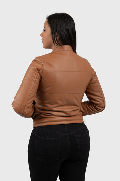 First Manufacturing Melysa - Women's Leather Jacket, Cognac