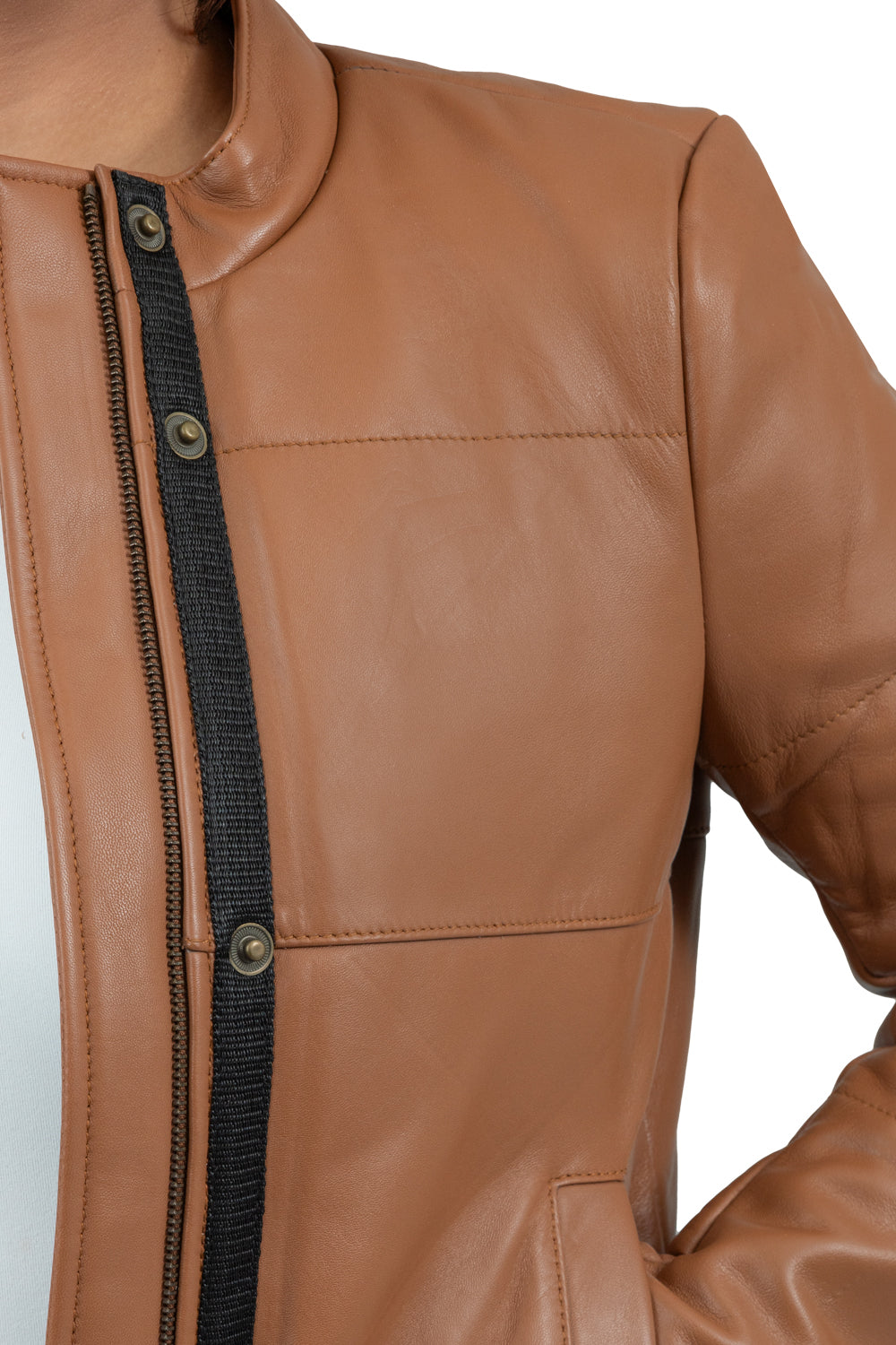 First Manufacturing Melysa - Women's Leather Jacket, Cognac