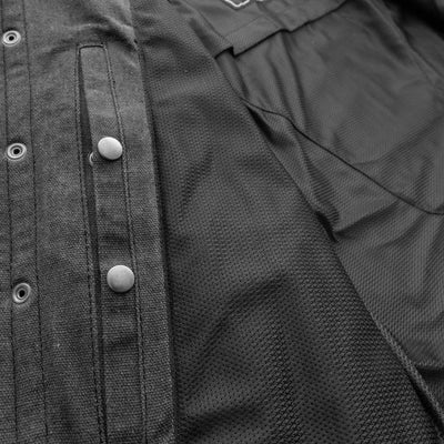 First Manufacturing The Moto Shirt - Men's Recycled Canvas, Charcoal