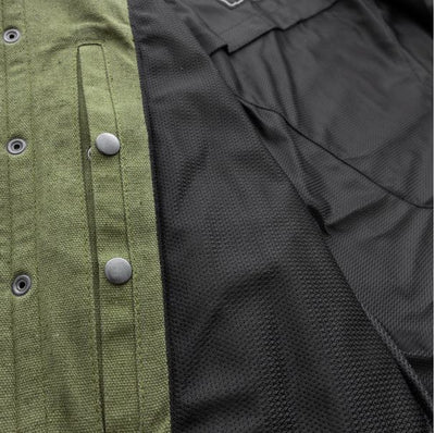 First Manufacturing The Moto Shirt - Men's  Recycled Canvas, Olive Green