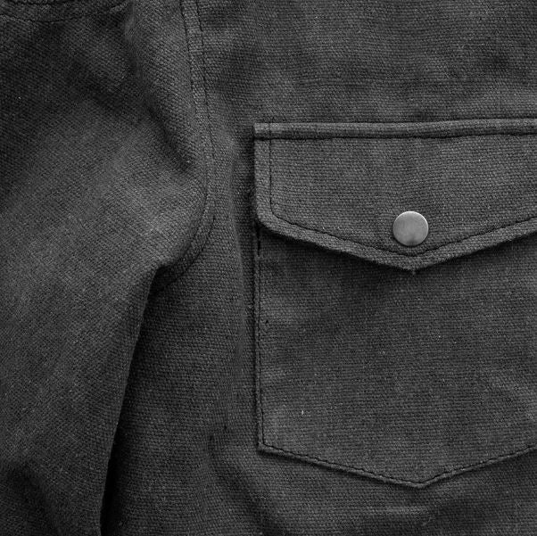 First Manufacturing The Moto Shirt - Men's Recycled Canvas, Charcoal