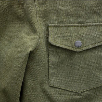 First Manufacturing The Moto Shirt - Men's  Recycled Canvas, Olive Green