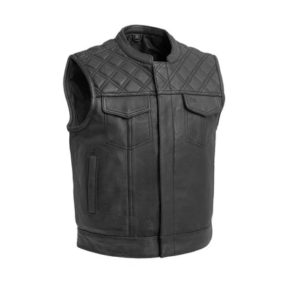Upside Men's Club Style Leather Vest Men's Leather Vest Vests Black S