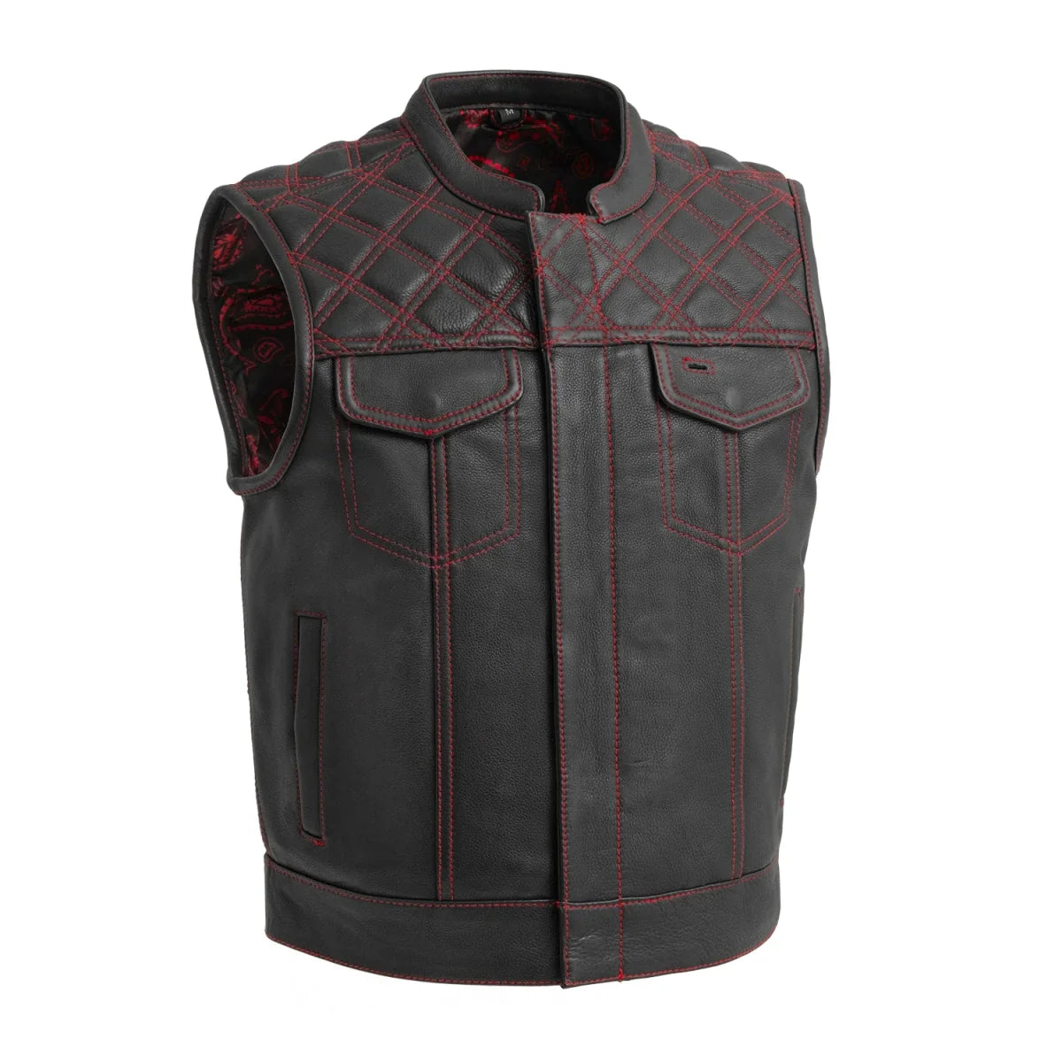 Upside Men's Club Style Leather Vest Men's Leather Vest Vests