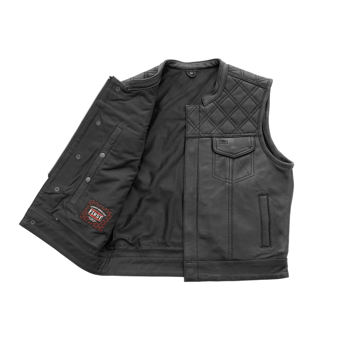 Upside Men's Club Style Leather Vest Men's Leather Vest Vests