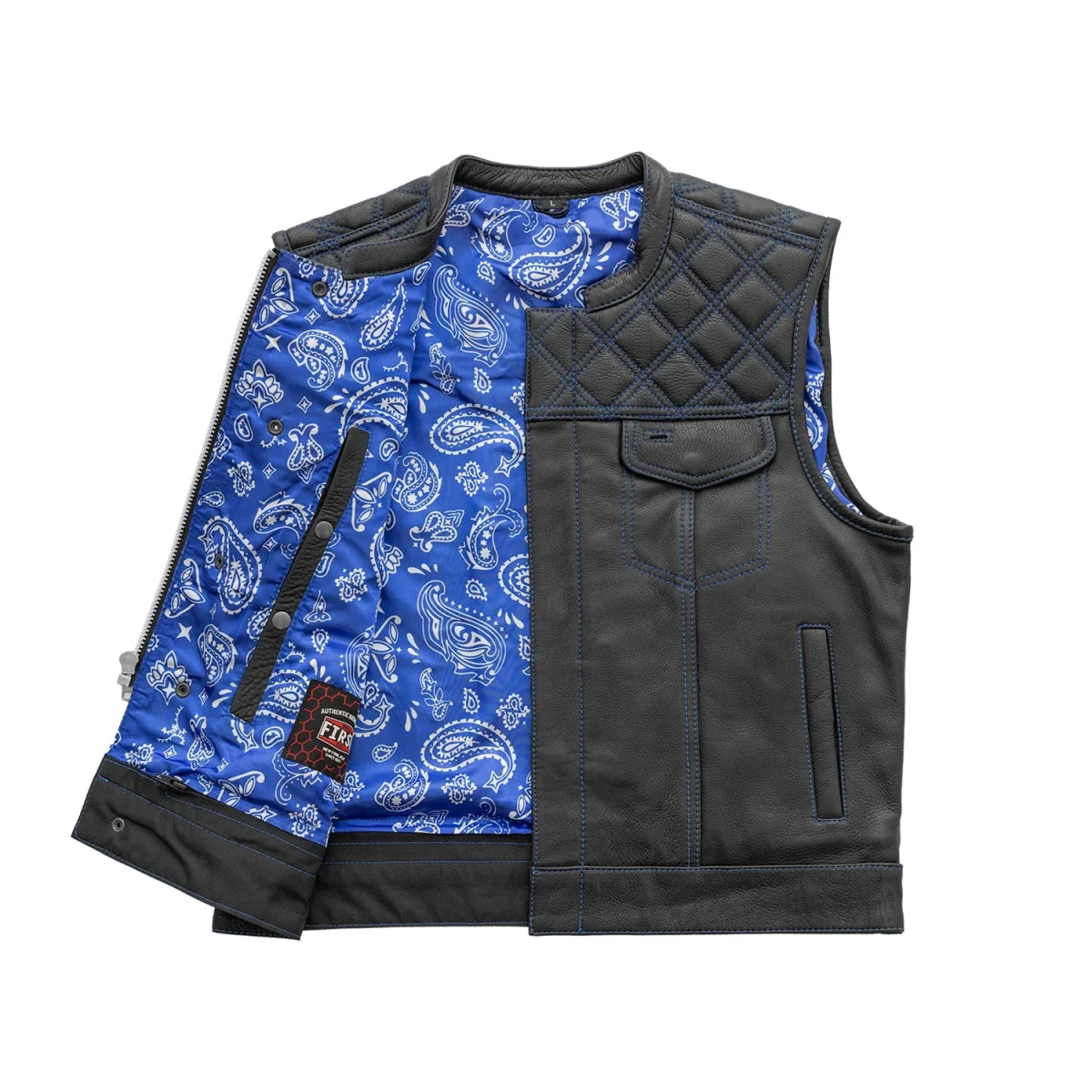 Upside Men's Club Style Leather Vest Men's Leather Vest Vests