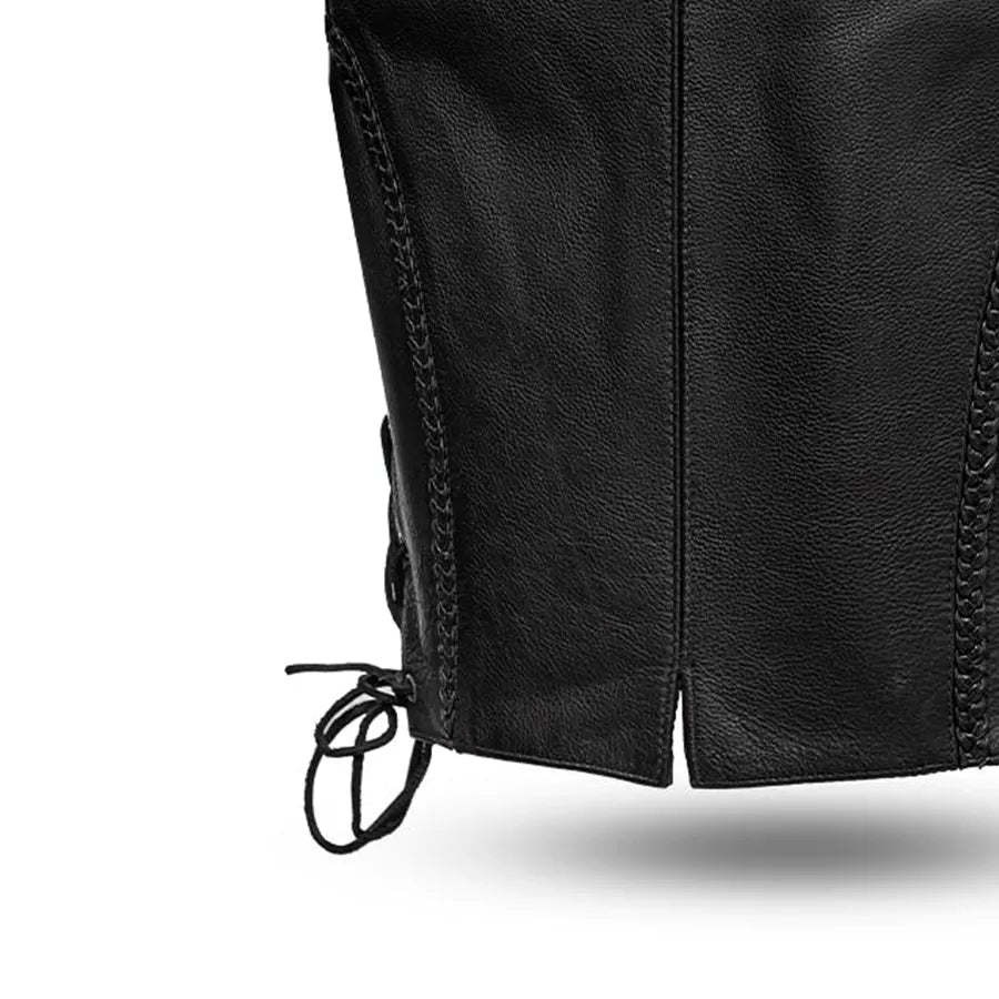 Trinity Women's Motorcycle Western Style Leather Vest Women's Leather Vest Vests