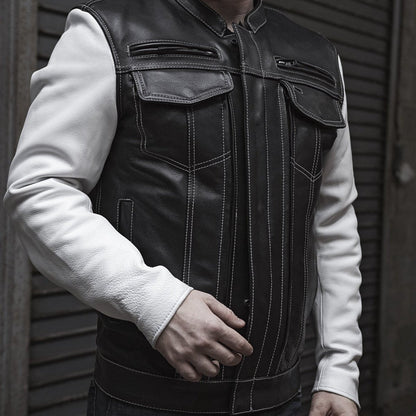 Vincent Men's Cafe Style Leather Jacket Men's Leather Jacket Jackets