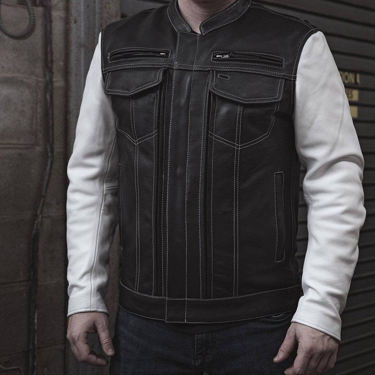Vincent Men's Cafe Style Leather Jacket Men's Leather Jacket Jackets