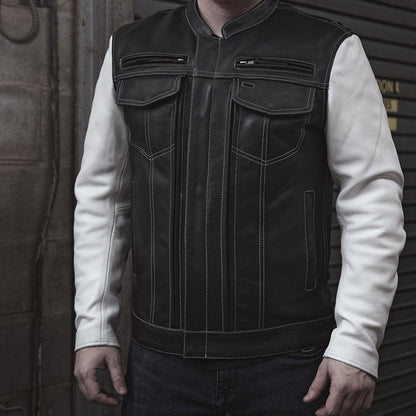 Vincent Men's Cafe Style Leather Jacket Men's Leather Jacket Jackets