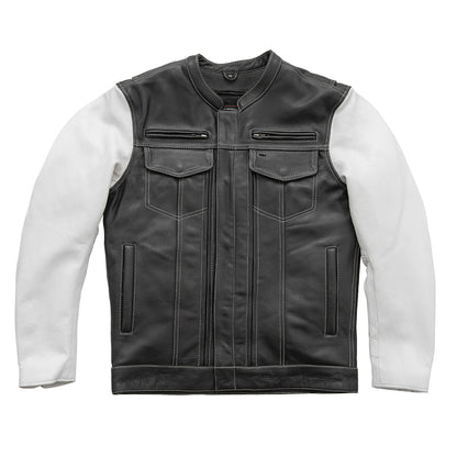 Vincent Men's Cafe Style Leather Jacket Men's Leather Jacket Jackets
