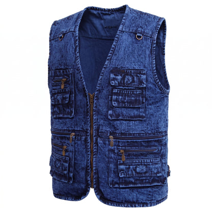 High Visibility Reflective Vest - Men's vest Outerwear Denim Waistcoat