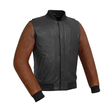 Willie Men's Motorcycle Leather Jacket Men's Leather Jacket Jackets Black Cognac S